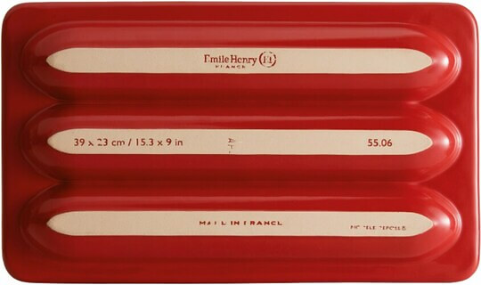 Baguette-Backform rot 39x24cm Emilie Henry